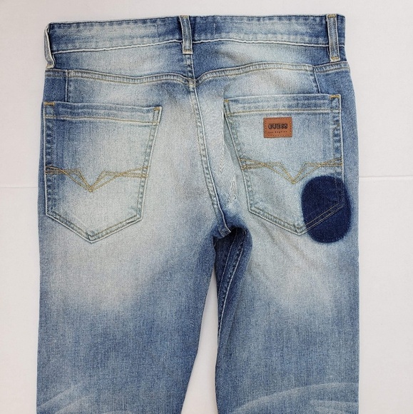 NEW GUESS TAPERED-LEG SLIM FIT PATCHED JEAN SZ 32 - Picture 3 of 8